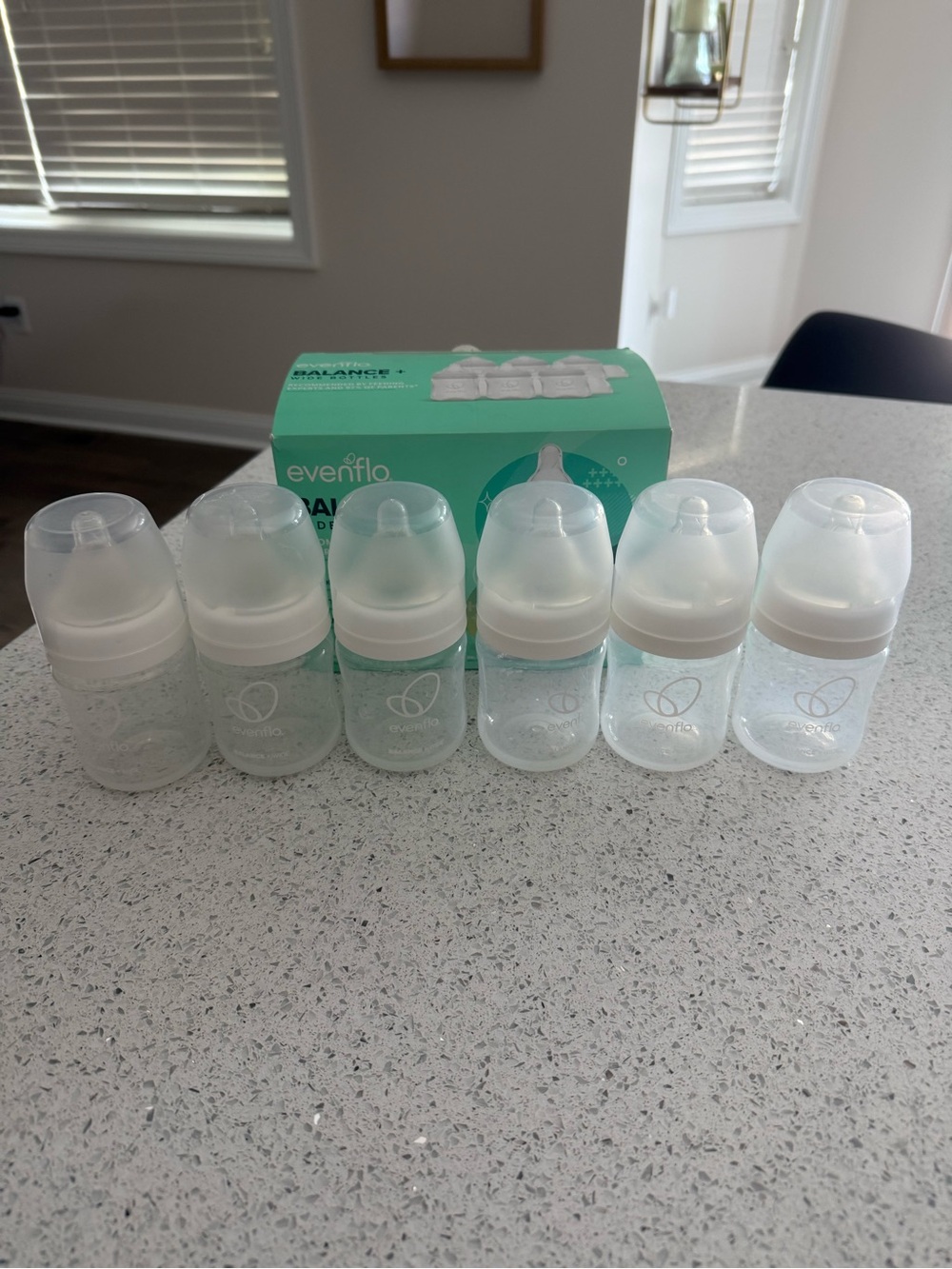 Evenflo Clear Baby Bottles with White Caps - Set of 12